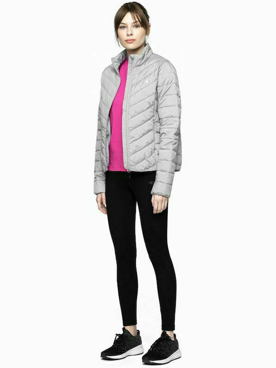 4F Kurz Damen Puffer Jacke für Winter Gray