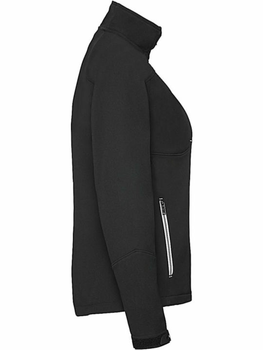 Bionic R-410F-0 Women's Short Sports Softshell Jacket Waterproof and Windproof for Winter Black