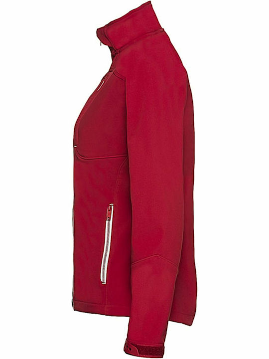 Bionic R-410F-0 Women's Short Sports Softshell Jacket Waterproof and Windproof for Winter Red