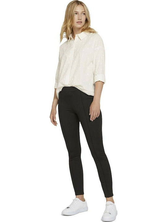 Frauen Lang Leggings Hochgeschnitten Schwarz