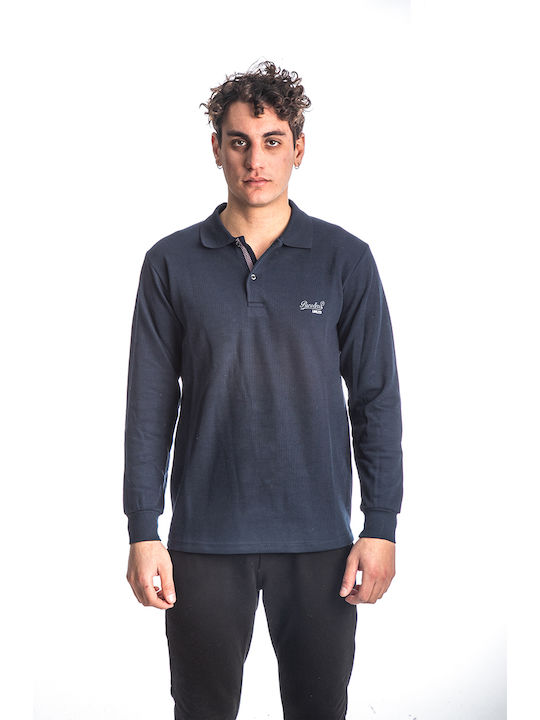 Paco & Co Men's Long Sleeve Blouse Polo Navy