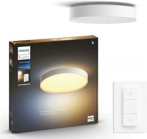 Philips Smart Πλαφονιέρα Οροφής 55.1εκ. Λευκή με Ενσωματωμένο LED και Τηλεχειριστήριο