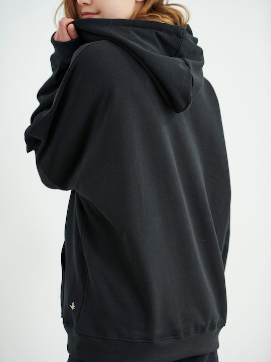 SugarFree Women's Long Hooded Sweatshirt Black