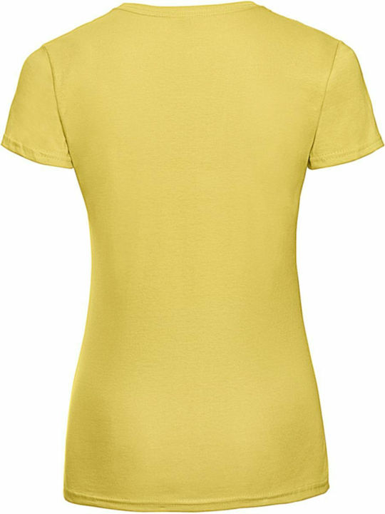 Russell Europe Γυναικείο Διαφημιστικό T-shirt Κοντομάνικο σε Κίτρινο Χρώμα
