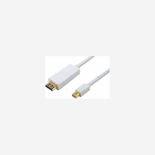 Cablu mini DisplayPort - HDMI de sex masculin 1.8m Alb