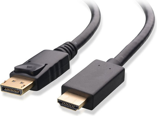 Powertech Cable DisplayPort male - HDMI male 2m Μαύρο (CAB-DP019)