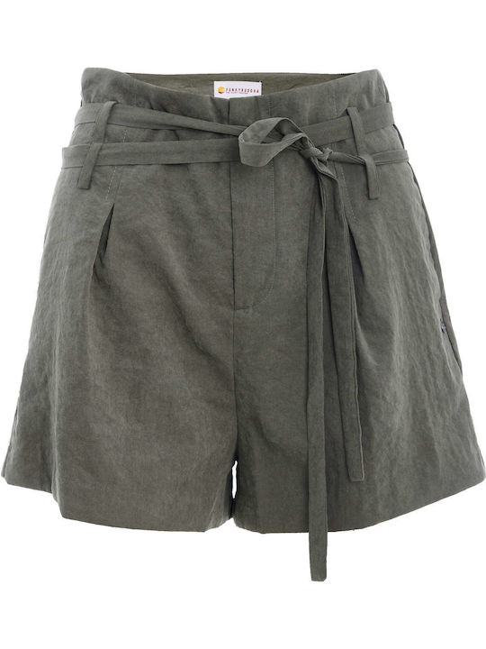 Women's High-waisted Shorts Khaki