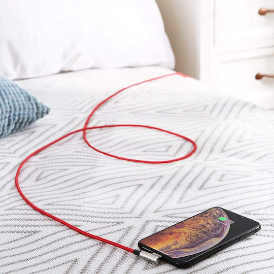 Aukey CB-AL01 Unghi (90°) / Braided USB-A la Cablu Lightning Roșu 2m