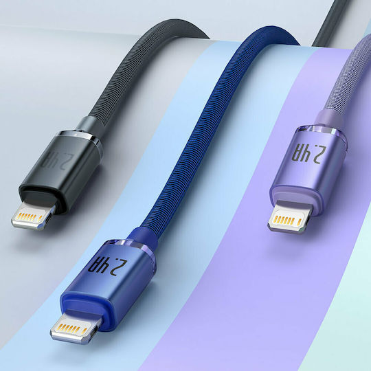 Baseus Crystal Shine Плетена USB-A към Lightning кабел Син 1.2м (CAJY000003)
