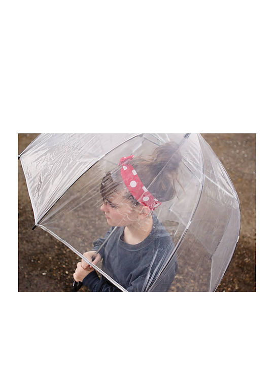 Αυτόματη Ομπρέλα Βροχής με Μπαστούνι Διάφανη