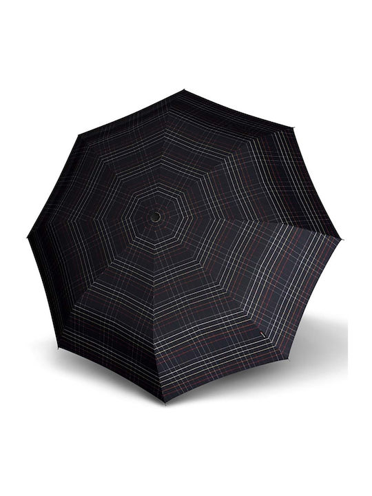 Knirps Duomatic Windproof Automatic Umbrella Compact Check Black
