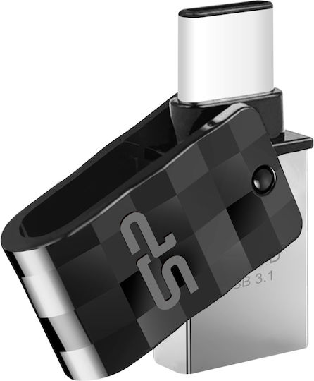 Silicon Power Mobile C31 16GB USB 3.1 Stick με σύνδεση USB-A & USB-C Γκρι