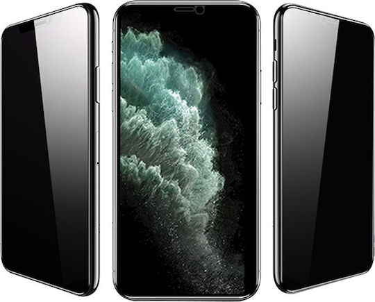 Privacy Full Face Tempered Glass Negru (iPhone 12 / 12 Pro)