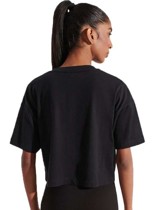 Superdry Women's Oversized Crop T-shirt Black