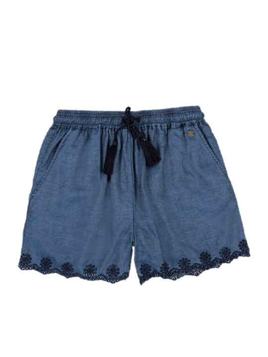 Pantaloni Scurți Pentru Femei Talie Înaltă Albastru