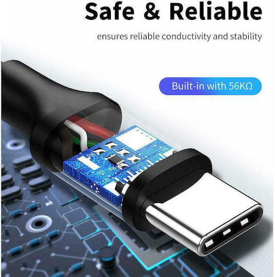 Cabletime C160 USB 2.0 Kabel USB-C männlich - USB-A 15W Schwarz 1m