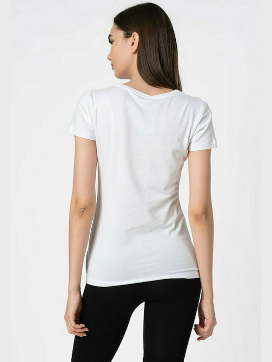 Emporio Armani Women's T-shirt with V Neck White
