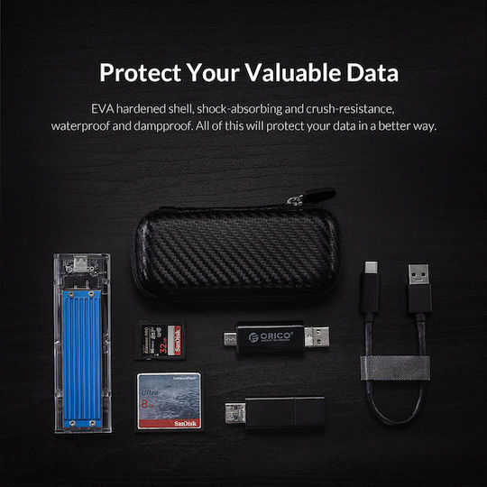 Orico Protective Case Θήκη Προστασίας M2 SSD Black (M2PH01-BK-BP)