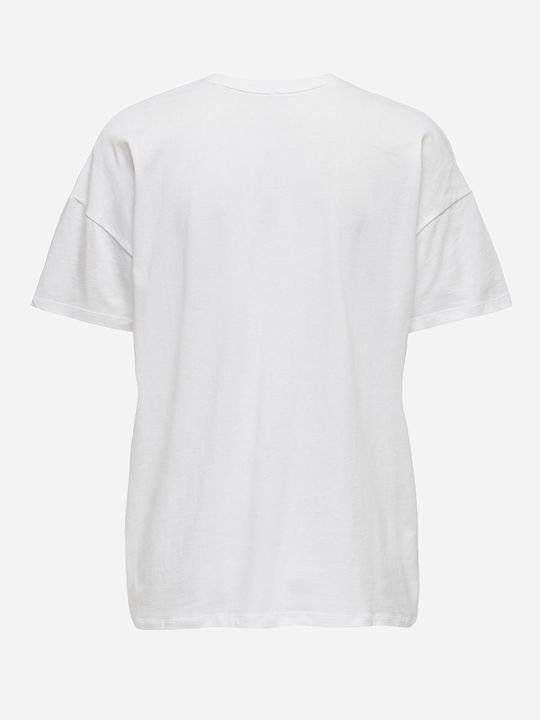 Only Damen Oversized T-Shirt Weiß