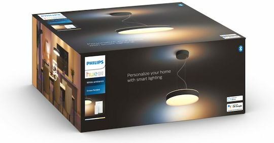 Philips Enrave Ρυθμιζόμενο Κρεμαστό Φωτιστικό Μαύρο LED με Ρυθμιζόμενο Λευκό Φως 42.5εκ.