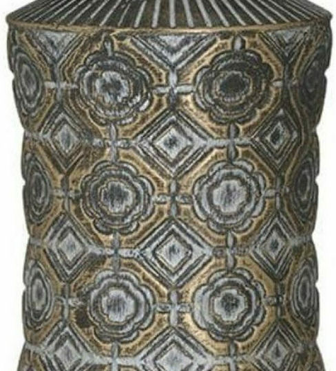 Inart Vase Keramik Blau-Gold Φ17xΥ40cm