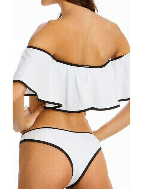 Gossip Pe umăr Top bikini Alb