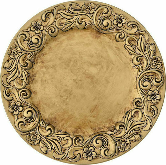 Iliadis Platou Decorativ Rotundă Plastic Golden 1buc 33x33buc