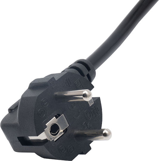 Akyga IEC C5 - Schuko Cable 1m Μαύρο AK-NB-08A