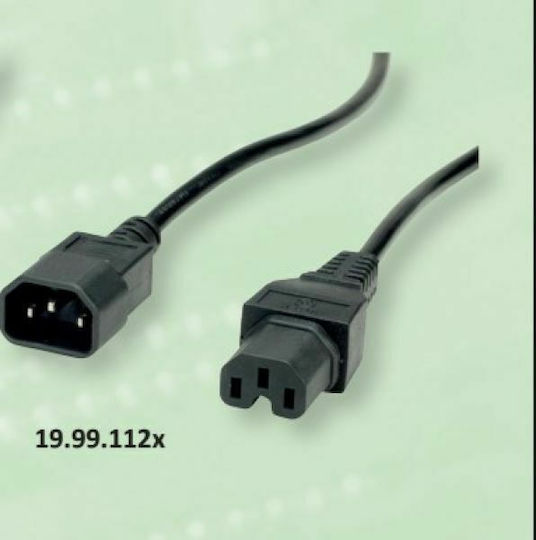 Roline IEC C14 - IEC C15 Cable 3m Μαύρο 19.99.1123