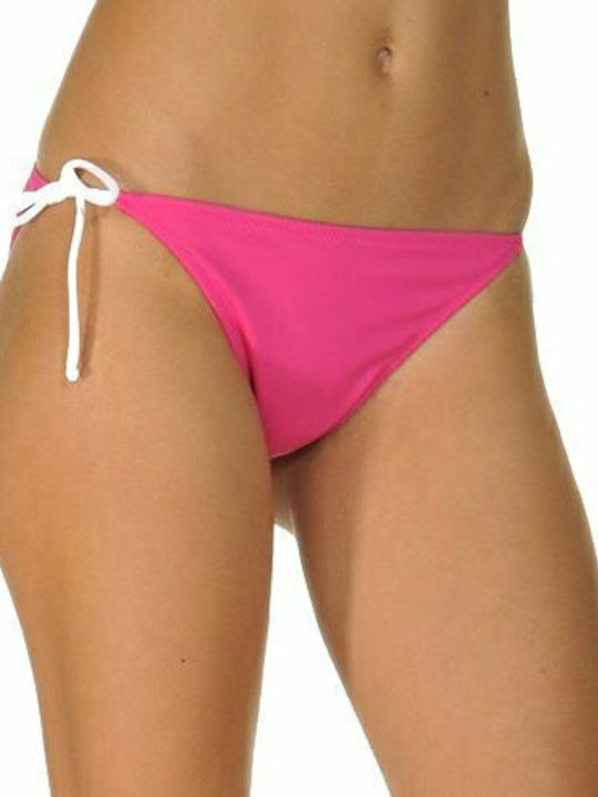 Bikini Slip με Κορδονάκια Φούξια