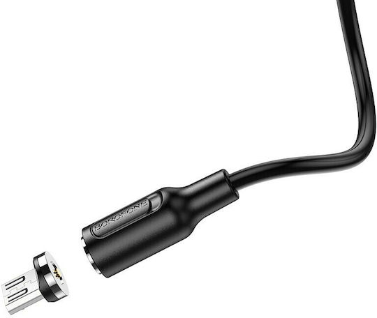 Borofone BX41 Magnetic USB 2.0 to micro USB Cable Μαύρο 1m
