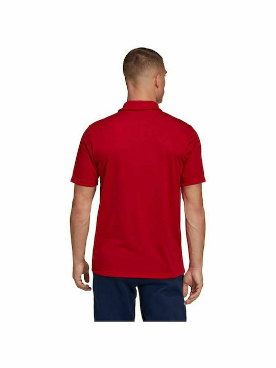 Adidas Entrada 22 Bluza Sportivă pentru Bărbați cu Mânecă Scurtă Polo Roșie