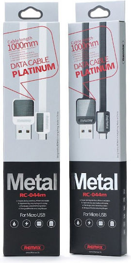 Remax Platinum RC-044m Flat USB 2.0 spre micro USB Cablu Alb 1m (14422) 1buc