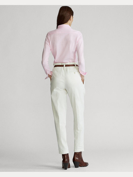 Langärmelig Damen Pique Hemd Rosa Monochrom 211664427-002