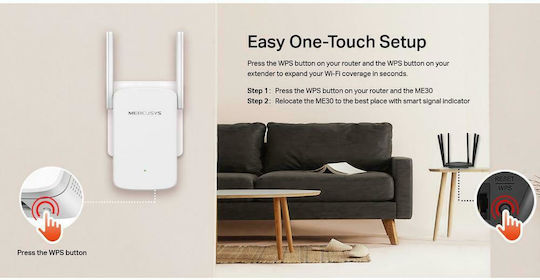 Mercusys ME30 v1 WiFi Extender Dual Band (2.4 & 5GHz) 1200Mbps