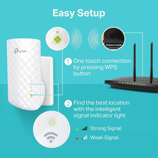 TP-LINK RE220 v2 WiFi удължител Двулентов (2.4 и 5GHz) 750Mbps
