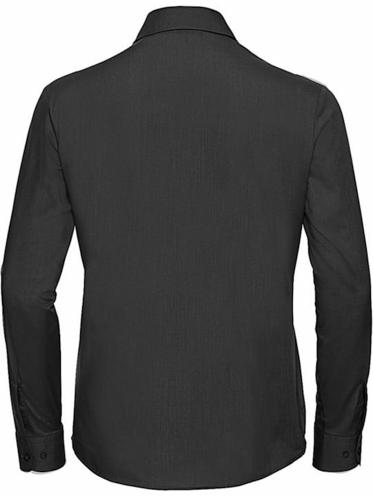 Russell Europe R-934F-0 Women's Monochrome Long Sleeve Shirt Black R-934F-36