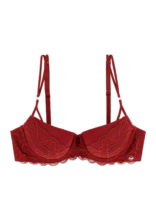 Balconette Balconette Bra with Light Padding Underwire Burgundy