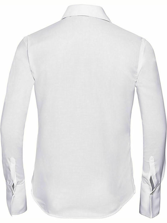 Russell Europe R-956F-0 Women's Monochrome Long Sleeve Shirt White R-956F-30