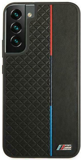 BMW Hard M Collection Triangles Back Cover Piele artificială Negru (Galaxy S22+ 5G - Galaxy S22+ 5G)