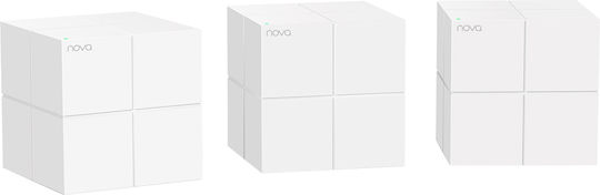 Tenda Nova MW6 WiFi Mesh Network Access Point Wi‑Fi 5 Dual Band (2.4 & 5GHz) σε Τριπλό Kit