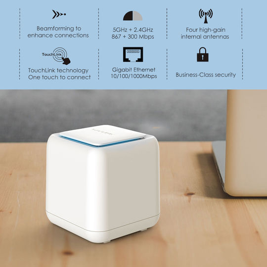 Wavlink Halo Base Pro WiFi-Mesh-Netzwerk Zugriffspunkt Wi‑Fi 5 Dualband (2,4 & 5 GHz) in Einzelner Bausatz