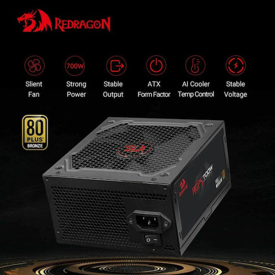 Redragon GC-PS005 700W Black Computer Power Supply Full Modular 80 Plus Bronze