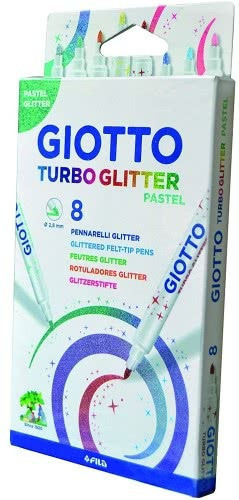 Giotto Turbo Glitter Pastel Glitter Μαρκαδόροι Ζωγραφικής Χονδροί σε 8 Χρώματα