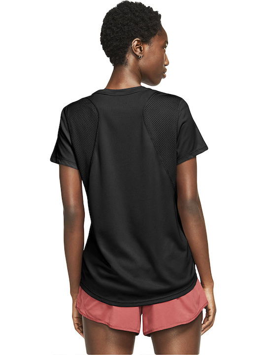Nike Dri-Fit Αθλητικό Γυναικείο T-shirt Μαύρο