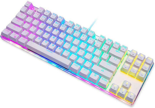 Motospeed K87S Gaming Μηχανικό Πληκτρολόγιο Tenkeyless με Outemu Blue διακόπτες και RGB φωτισμό (Αγγλικό US) Λευκό
