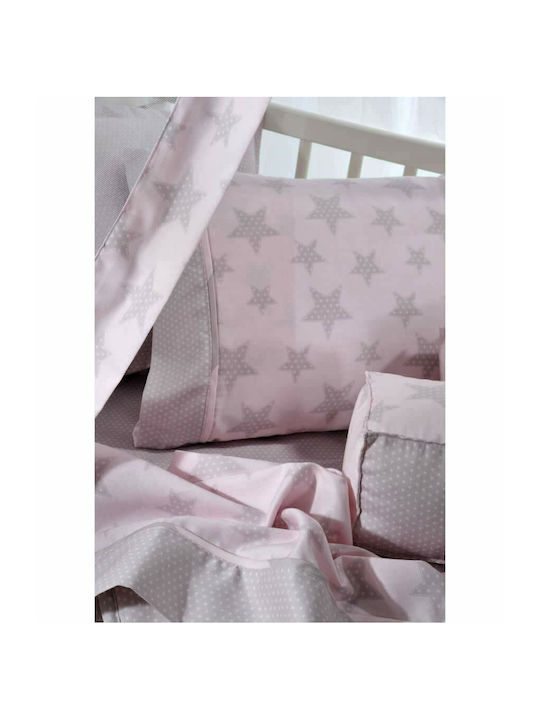 Down Town Home Baby Mosquito Net for Crib Big Star made of Pink Tulles 500x200cm
