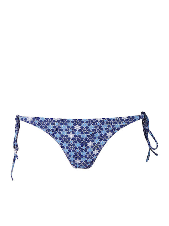 Melpomene Bikini Slip με Κορδονάκια Μπλε