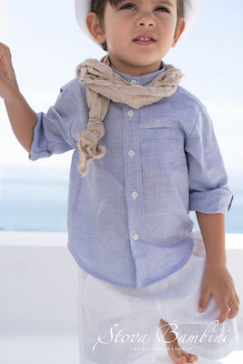 Stova Bambini Boys Linen Baptism Suit 4pcs Blue