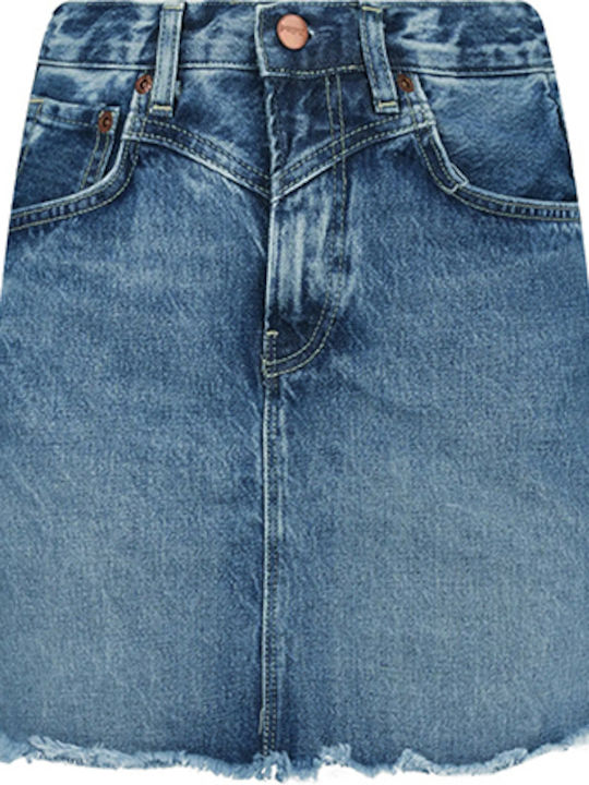 Rachel Denim High-waisted Mini Skirt Blue